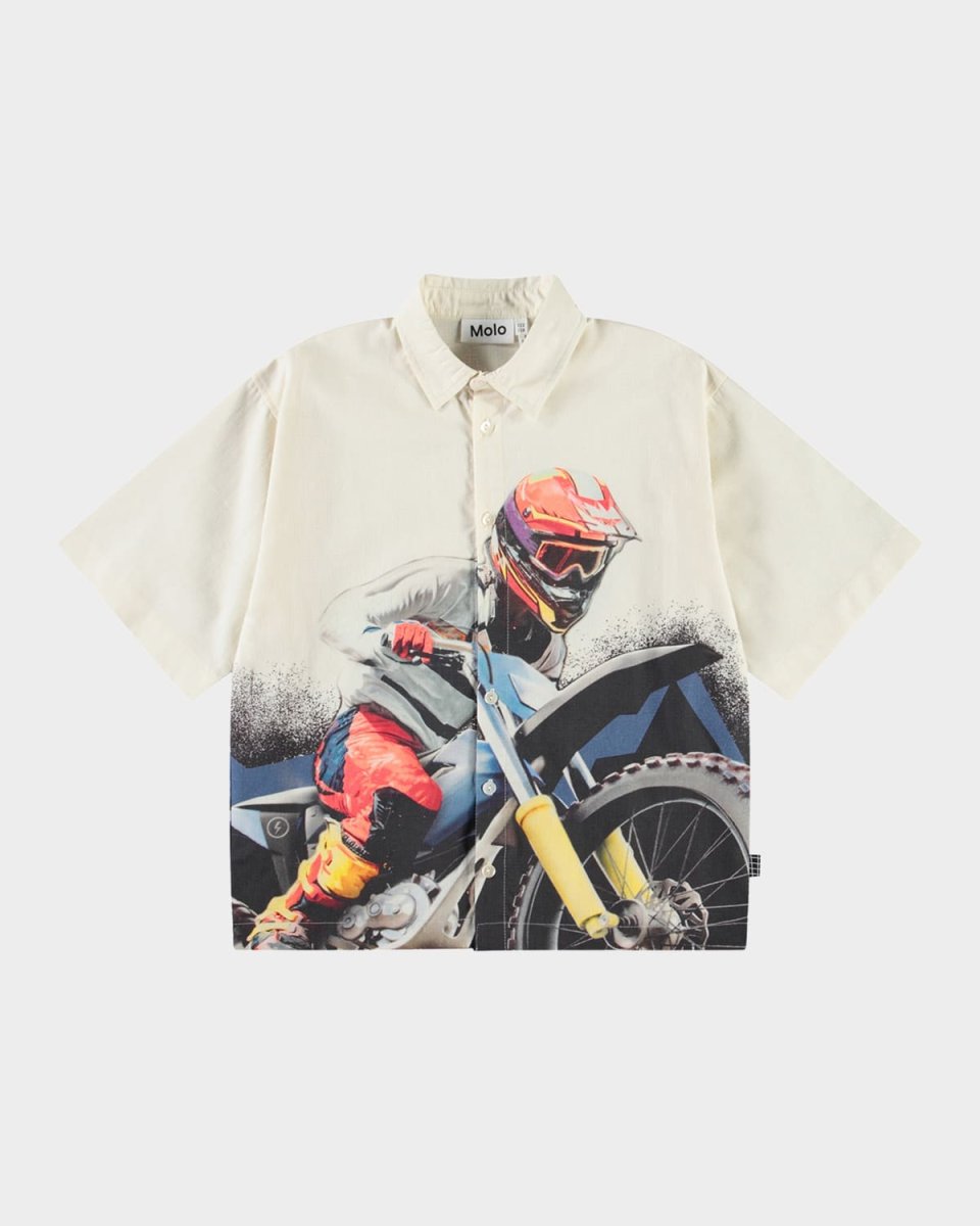 Boy's Richie Printed Short-Sleeve Button-Front Shirt, Size 7-10